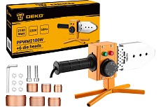 Аппарат для сварки полипропиленовых труб Deko в металлическом кейсе, 6 насадок (20-63 мм) PPWM2100W 063-4249