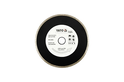 Диск алмазный отрезной (180х22.2 мм; мокрая резка) Yato YT-6014