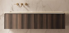 Тумба с раковиной Vincea Luxe 140 см шпон натуральный орех
