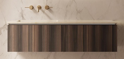 Тумба с раковиной Vincea Luxe 140 см шпон натуральный орех