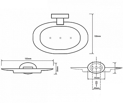 Мыльница Bemeta Oval 118408041 13 см хром