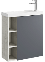 Тумба с раковиной Aqwella 5 stars Alba 60 см правая, светлый камень