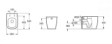 Приставной унитаз BelBagno Prado BB10150CB