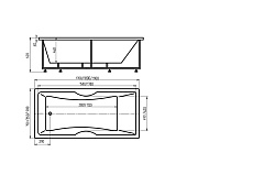 Акриловая ванна Aquatek Феникс 160х75 см с фронтальным экраном (слив слева)
