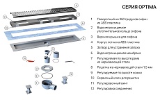 Душевой лоток Vincea Say Optima Bukle SAY.601.60.B.M.S.BUK 60 см, матовый черный