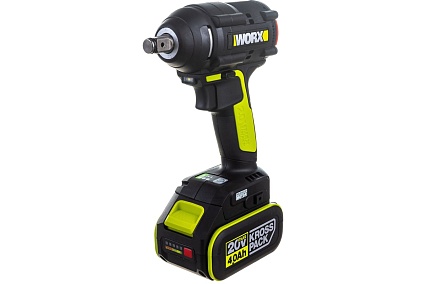 Аккумуляторный ударный бесщеточный гайковерт WORX Professional WU279.1 20В, 360Нм, 4Ач х2, ЗУ 6А, сумка WU279.1