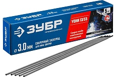 Электроды сварочные Зубр УОНИ 13/55, с основным покрытием, 3х350 мм, 5 кг 40025-3.0