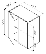 Шкаф пенал Am.Pm Func 60x70 см белый глянец, M8FCH0602WG