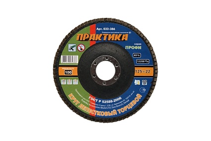 Круг лепесковый торцевой (125 мм; Р100) Практика 032-386