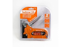 Мебельный степлер Bohrer 4-14 мм усиленный, тип скобы 53, с регулировкой силы, металлический 44131453
