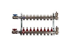 Коллектор из нержавеющей стали в сборе с расходомерами STOUT 9 выходов SMS 0907 000009