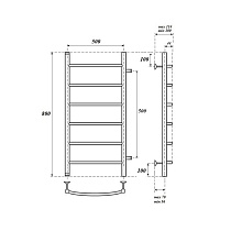 Полотенцесушитель водяной Point PN04558 П6 50x80, боковое подключение, хром