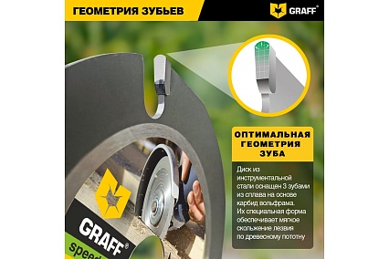 Диск пильный по дереву для УШМ Speedcutter GRAFF  (125х22.2 мм)