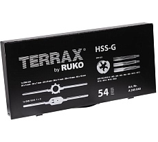 Резьбонарезной набор Terrax by RUKO M3-M20 HSS-G, 54шт A245040