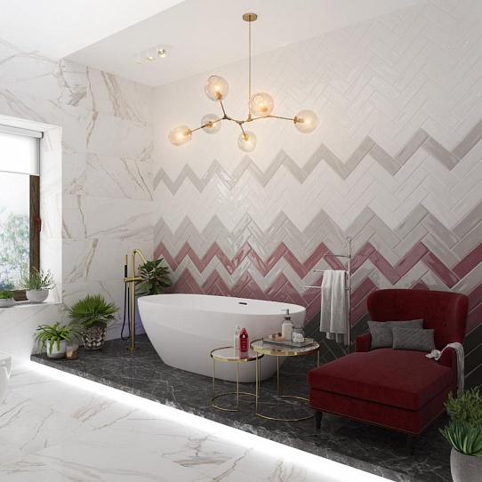 Дизайн-проект ванной комнаты "Розовый шик".
