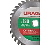 Диск пильный по дереву Optima 190х20/16 мм, 36Т Uragan 36801-190-20-36_z01