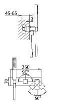 Смеситель для ванны Cezares Porta PORTA-VDM2-NOP черный