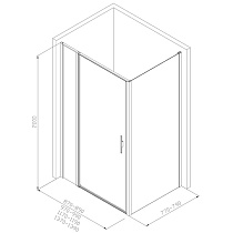 Душевой уголок Allen Brau Priority 90x80 прозрачный, серебро браш