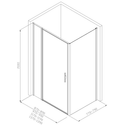 Душевой уголок Allen Brau Priority 90x80 прозрачный, серебро браш