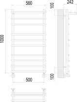 Полотенцесушитель водяной Terminus Ватра П10 500x1000, 4670078529497 c полкой