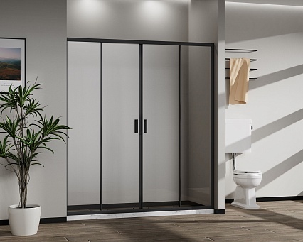Душевая дверь Vincea Сити (City) VDS-5CT2170CLB 170x195 черный, прозрачная