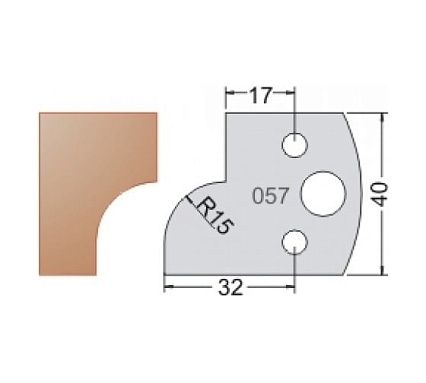 Нож мультисистема HSS галтель и прямой R15 40x20x4 мм Dimar 3305740