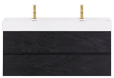 Тумба с раковиной Cezares Molveno 46-120 см (двойная раковина) Nero