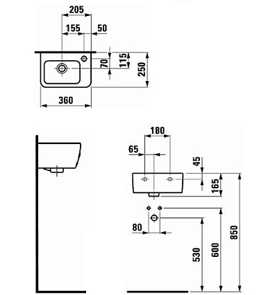 Раковина Laufen PRO A 35 см 8.1695.5.000.106.1