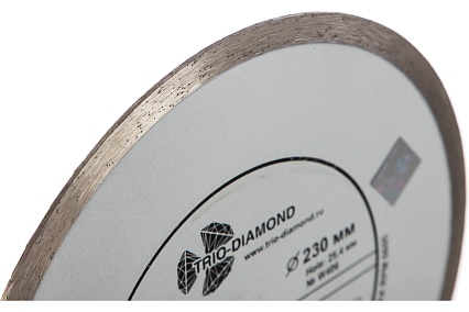 Диск алмазный отрезной Сплошной New Formula (230х25.4 мм) TRIO-DIAMOND W406