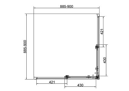 Душевой уголок Vincea Слим 8мм (Slim 8mm) VSS-4SL900CLGM 90x90 вороненая сталь, стекло прозрачное
