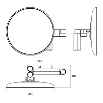 Зеркало косметическое Emco Evo 1095 133 30 с подсветкой, черный