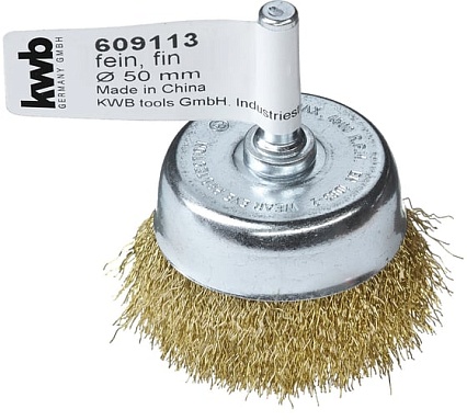 Кордщетка чашечная для дрели 50 мм латунь KWB 609113