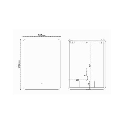 Зеркало Vincea VLM-3BE600 60x80 см, сенсорный выключатель и диммер