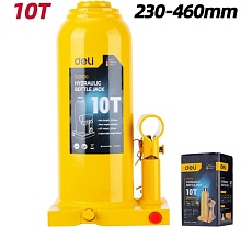 Домкрат бутылочный гидравлический 10т DQ71010 (высота подъема 230-460мм) Deli 130443