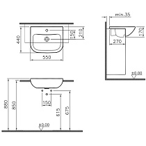 Раковина VitrA S20 55 5524B003-0001