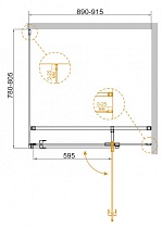 Душевой уголок Cezares Valvola VALVOLA-AH-1-90/80-C-Cr 90x80 прозрачный