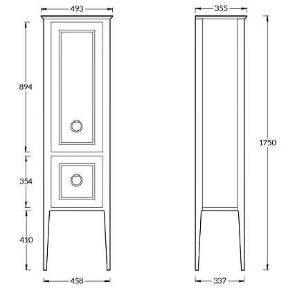 Шкаф пенал Kerama Marazzi Plaza Classic 175 см белый