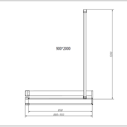 Душевая перегородка Vincea Walk-In VSW-4HR900CG 90x200 хром, тонированное