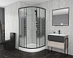 Душевой уголок Niagara NG-007 BLACK 90x90 с рисунком, черный