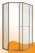 Душевой уголок Радомир Дарья PN 120x90 прозрачный, профиль бронза, правый 1-10-4-2-0-354