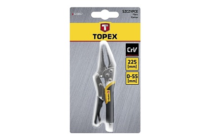 Зажимные удлиненные клещи Topex 225 мм, 0-55 мм 32D857