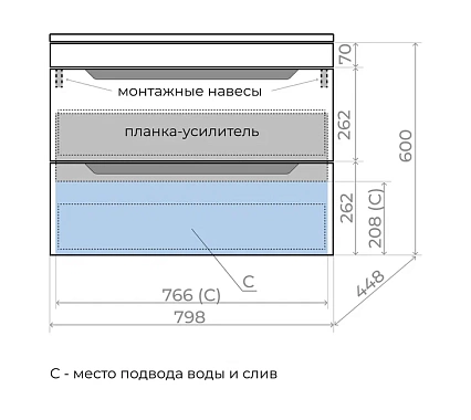 Тумба с раковиной Style Line Остин 80 см