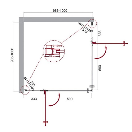 Душевой уголок BelBagno KRAFT-A-22-100-C-Cr 100x100 прозрачный, хром