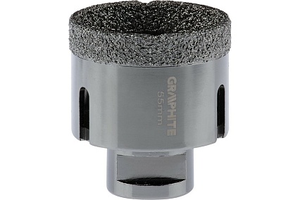 Коронка алмазная вакуумная пайка 55 мм, M14 Graphite 55H313