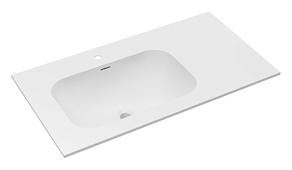 Раковина Vincea Elise 100 см Corian, белый матовый, левая VCB-4EL100MW-L