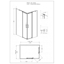 Душевой уголок Grossman Galaxy GR-3130L 130x90 прямоугольный, левый