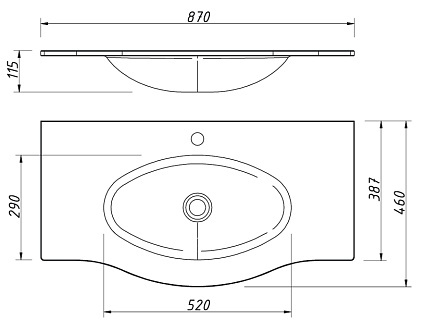 Раковина Caprigo Nokturn OW15-1313-R811 90 см бланж