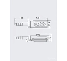 Пульт управления OCALIFT 2 кнопки, 1 скорость, стоп ключ старт, IP55 TNHA1-61