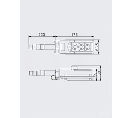Пульт управления OCALIFT 2 кнопки, 1 скорость, стоп ключ старт, IP55 TNHA1-61