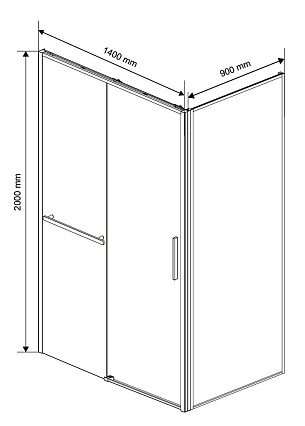 Душевой уголок Vincea Slim Soft VSR-1SS9014CLGM 140x90 вороненая сталь, прозрачный